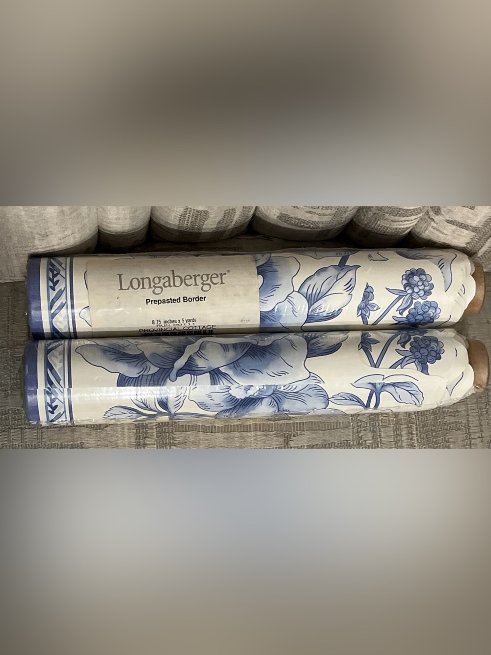 2 Longaberger Prepasted Wallpaper Scalloped Border Provincial Cottage 8.75" x 5y